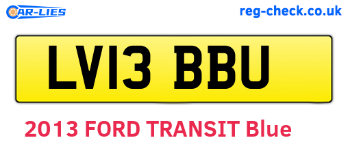 LV13BBU are the vehicle registration plates.
