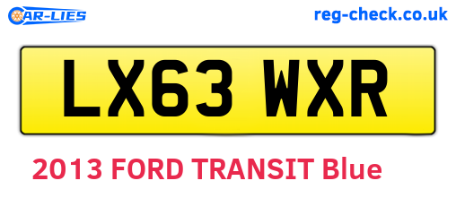 LX63WXR are the vehicle registration plates.