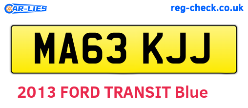 MA63KJJ are the vehicle registration plates.