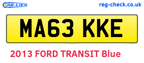 MA63KKE are the vehicle registration plates.