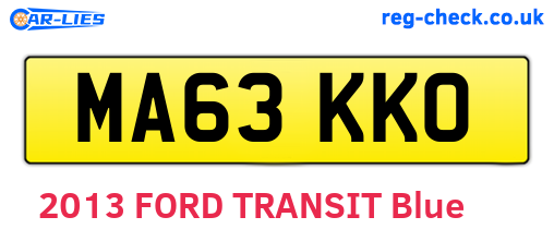 MA63KKO are the vehicle registration plates.