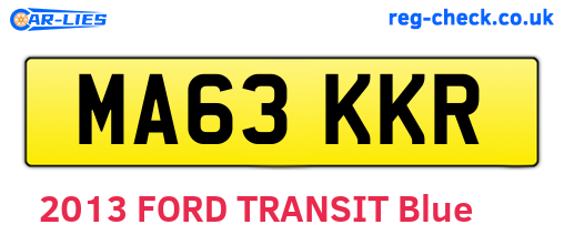 MA63KKR are the vehicle registration plates.
