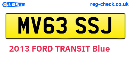 MV63SSJ are the vehicle registration plates.