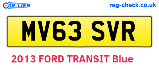 MV63SVR are the vehicle registration plates.