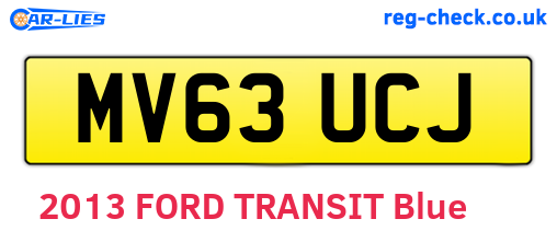 MV63UCJ are the vehicle registration plates.