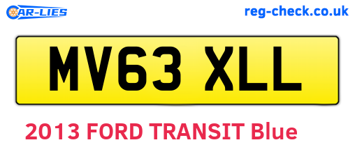 MV63XLL are the vehicle registration plates.