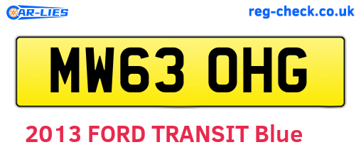 MW63OHG are the vehicle registration plates.