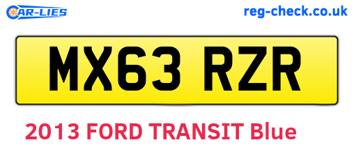 MX63RZR are the vehicle registration plates.