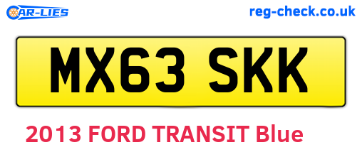 MX63SKK are the vehicle registration plates.