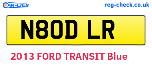 N80DLR are the vehicle registration plates.