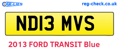 ND13MVS are the vehicle registration plates.