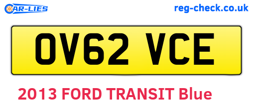 OV62VCE are the vehicle registration plates.