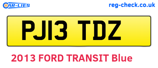 PJ13TDZ are the vehicle registration plates.