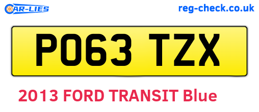 PO63TZX are the vehicle registration plates.