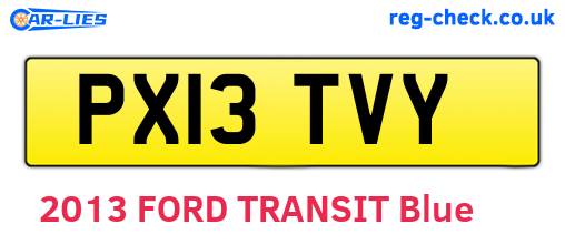 PX13TVY are the vehicle registration plates.