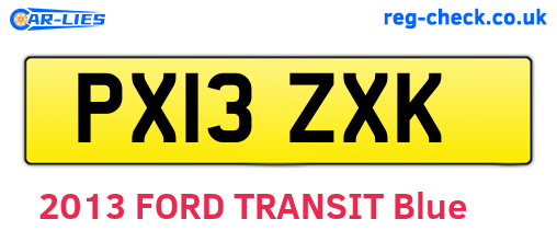 PX13ZXK are the vehicle registration plates.