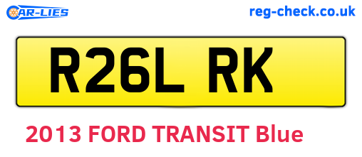 R26LRK are the vehicle registration plates.