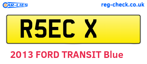 R5ECX are the vehicle registration plates.
