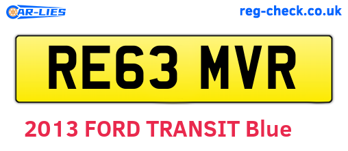 RE63MVR are the vehicle registration plates.