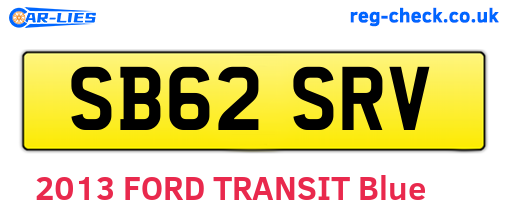 SB62SRV are the vehicle registration plates.