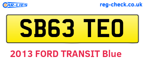 SB63TEO are the vehicle registration plates.