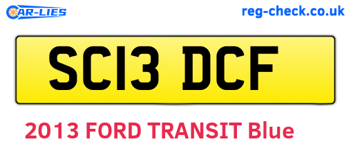 SC13DCF are the vehicle registration plates.