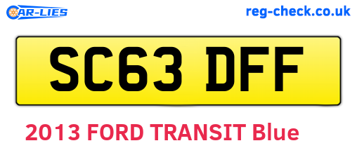 SC63DFF are the vehicle registration plates.