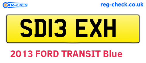 SD13EXH are the vehicle registration plates.