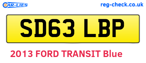 SD63LBP are the vehicle registration plates.