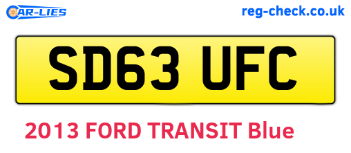 SD63UFC are the vehicle registration plates.