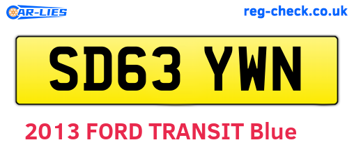 SD63YWN are the vehicle registration plates.