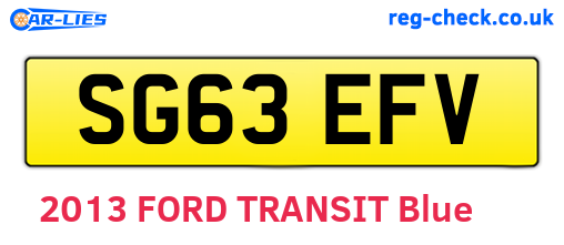 SG63EFV are the vehicle registration plates.