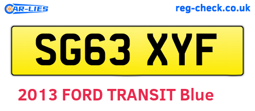 SG63XYF are the vehicle registration plates.