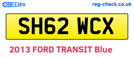 SH62WCX are the vehicle registration plates.