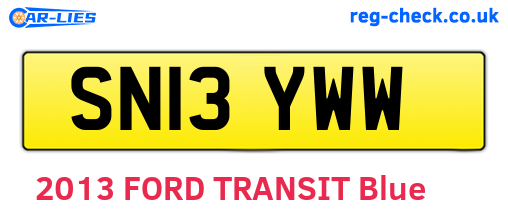 SN13YWW are the vehicle registration plates.