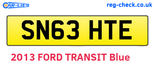 SN63HTE are the vehicle registration plates.