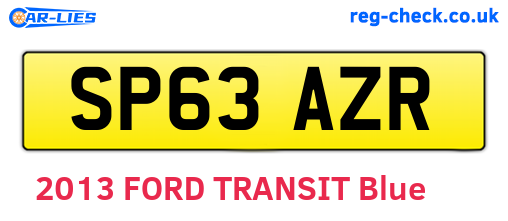 SP63AZR are the vehicle registration plates.