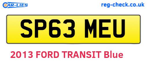 SP63MEU are the vehicle registration plates.