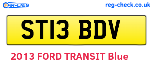 ST13BDV are the vehicle registration plates.