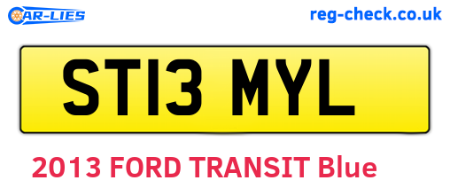 ST13MYL are the vehicle registration plates.