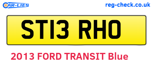 ST13RHO are the vehicle registration plates.