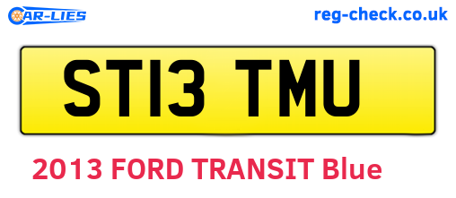 ST13TMU are the vehicle registration plates.