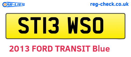ST13WSO are the vehicle registration plates.