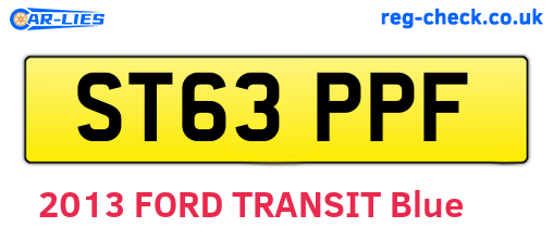 ST63PPF are the vehicle registration plates.