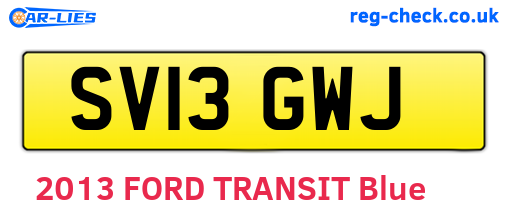 SV13GWJ are the vehicle registration plates.