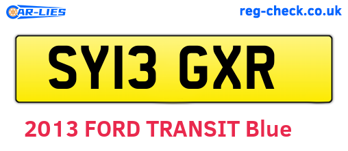 SY13GXR are the vehicle registration plates.
