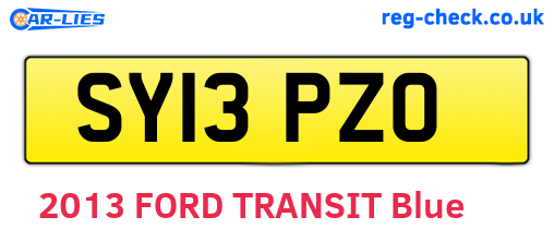 SY13PZO are the vehicle registration plates.
