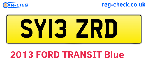 SY13ZRD are the vehicle registration plates.