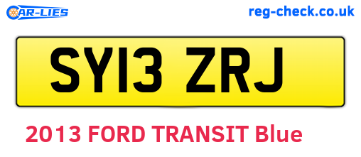 SY13ZRJ are the vehicle registration plates.