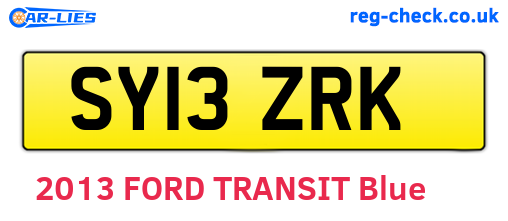 SY13ZRK are the vehicle registration plates.